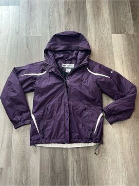 Vintage Columbia Powder Swirl Waterproof Jacket Shell Purple White Women's S